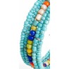Bracelet femme fin en perles bleues multicolore
