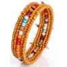 Bracelet femme fin en perles orange multicolores 2