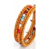 Bracelet femme fin en perles orange multicolores 3