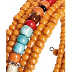 Bracelet femme fin en perles orange multicolores 4