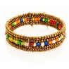 Bracelet femme fin en perle doré multicolore