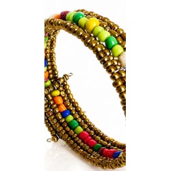 Bracelet femme fin en perle doré multicolore 3