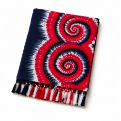 Paréo tie and dye rouge bleu – Paréo femme plage original et fluide 1