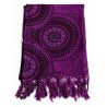 Paréo violet mandala à franges – Paréo bohème chic femme