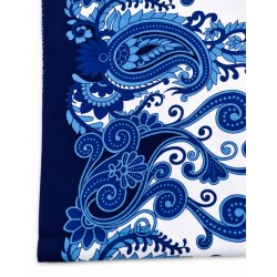 Paréo bleu blanc arabesques – Paréo élégant femme été 1