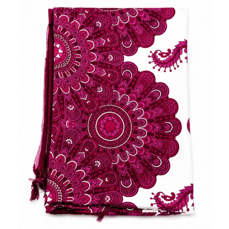 Paréo violet rose mandala – Paréo femme élégant et tendance