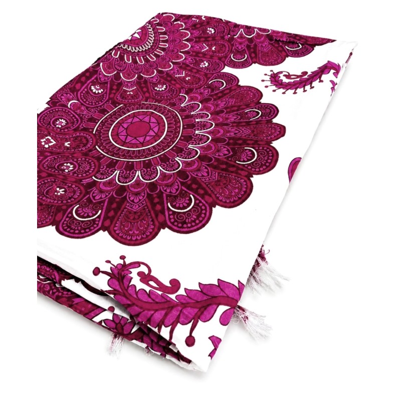 Paréo violet rose mandala – Paréo femme élégant et tendance 1