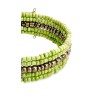 Bracelet femme fin en perles vertes et dorées 2
