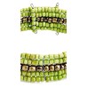 Bracelet femme fin en perles vertes et dorées 3