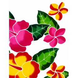 Paréo blanc hibiscus 2