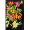 Paréo noir fleurs tropicales 1