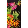 Paréo noir fleurs tropicales 3