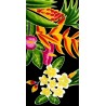 Paréo noir fleurs tropicales 4