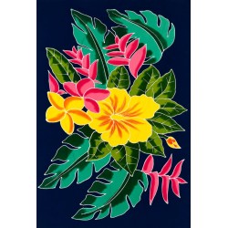 Paréo bleu foncé hibiscus 1