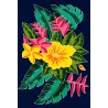 Paréo bleu foncé hibiscus 1