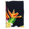 Paréo noir fleurs tropicales 6