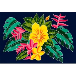 Paréo bleu foncé hibiscus 6