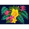 Paréo bleu foncé hibiscus 6