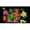 Paréo noir fleurs tropicales 7