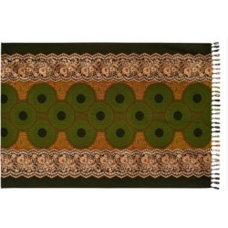 Paréo vert ethnique bohème – Paréo femme plage fluide et élégant 1
