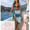 Paréo bleu motifs graphiques – Paréo femme plage fluide et élégant 2