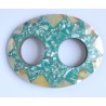 Boucle attache paréo nacre vert turquoise