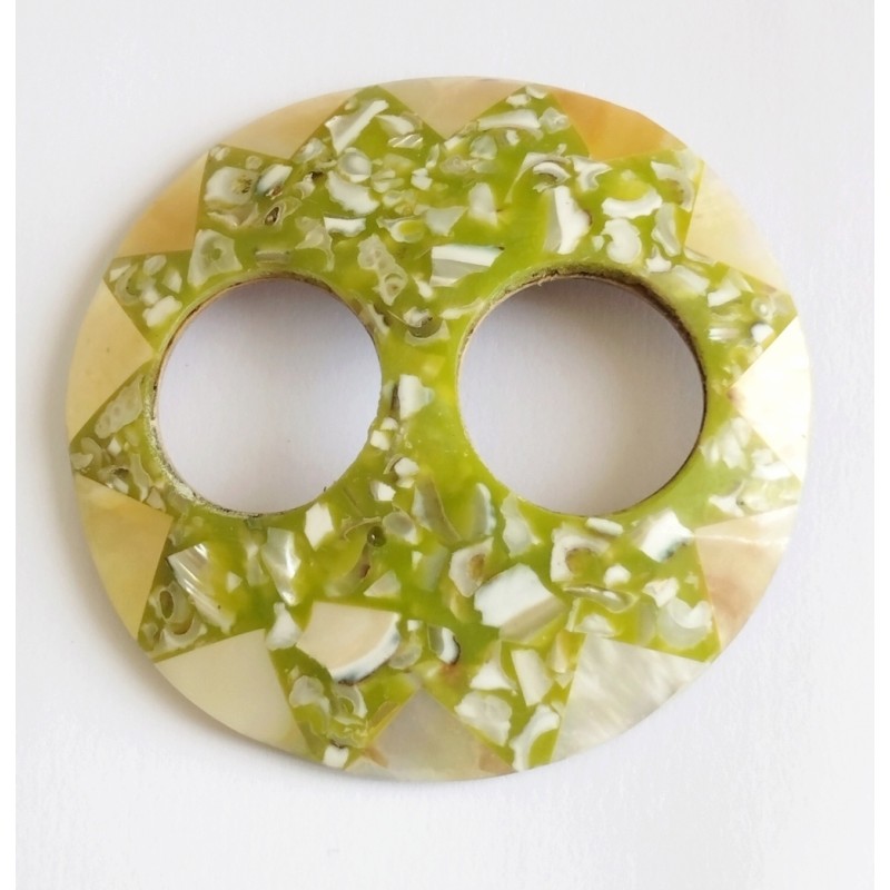 Boucle attache paréo nacre vert clair
