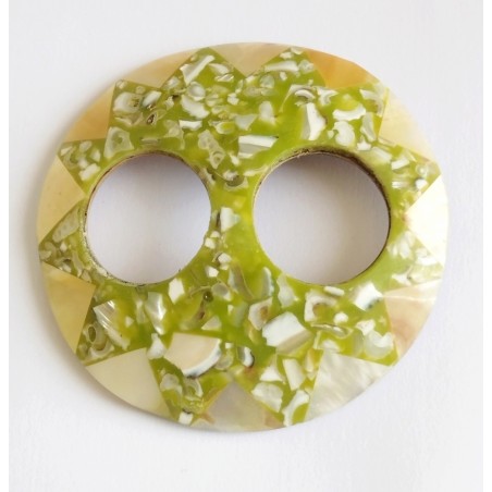 Boucle attache paréo nacre vert clair
