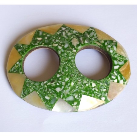 Boucle attache paréo nacre vert
