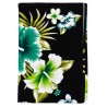 Paréo noir hibiscus vert 3 – Paréo femme plage élégant et fluide