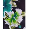 Paréo noir hibiscus vert 5– Paréo femme plage élégant et fluide