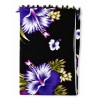 Paréo noir hibiscus violet – Paréo femme plage élégant et fluide