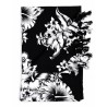 Paréo noir fleurs hibiscus blanc 2– Paréo femme plage élégant et fluide