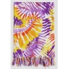 Paréo femme violet jaune tropical 1 – Grand paréo plage léger