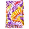 Paréo femme violet jaune tropical 3– Grand paréo plage léger