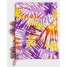 Paréo femme violet jaune tropical 2– Grand paréo plage léger