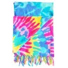 Paréo femme tie and dye multicolore bleu rose jaune 1– Grand paréo plage