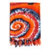 Paréo femme orange tie and dye à motif spirale