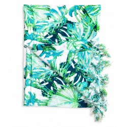 Paréo femme tropical vert à feuillage exotique 1