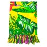 Paréo jaune feuilles tropicales femme