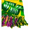 Paréo jaune feuilles tropicales femme details