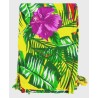 Paréo jaune feuilles tropicales femme vu 2
