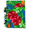 Paréo bleu hibiscus femme détails 2