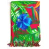 Paréo femme rouge hibiscus bleu