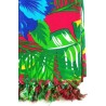 Paréo femme rouge hibiscus bleu vue 1