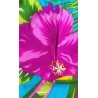 Paréo femme bleu turquoise hibiscus vu1
