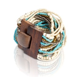 Bracelet avec fermoir bois...