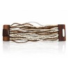 Bracelet avec fermoir bois XL blanc doré