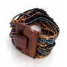Bracelet avec fermoir bois XL noir doré