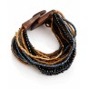 Bracelet avec fermoir bois XL noir doré